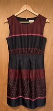 Ann Taylor Size 0 Dress- Zip Back And Lined. Has Pockets- Maroon, Navy Blue