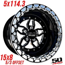 50 Caliber Racing 501 15x8 Beadlock Wheel 5x114.3 Polaris RZR Pro R / Turbo R