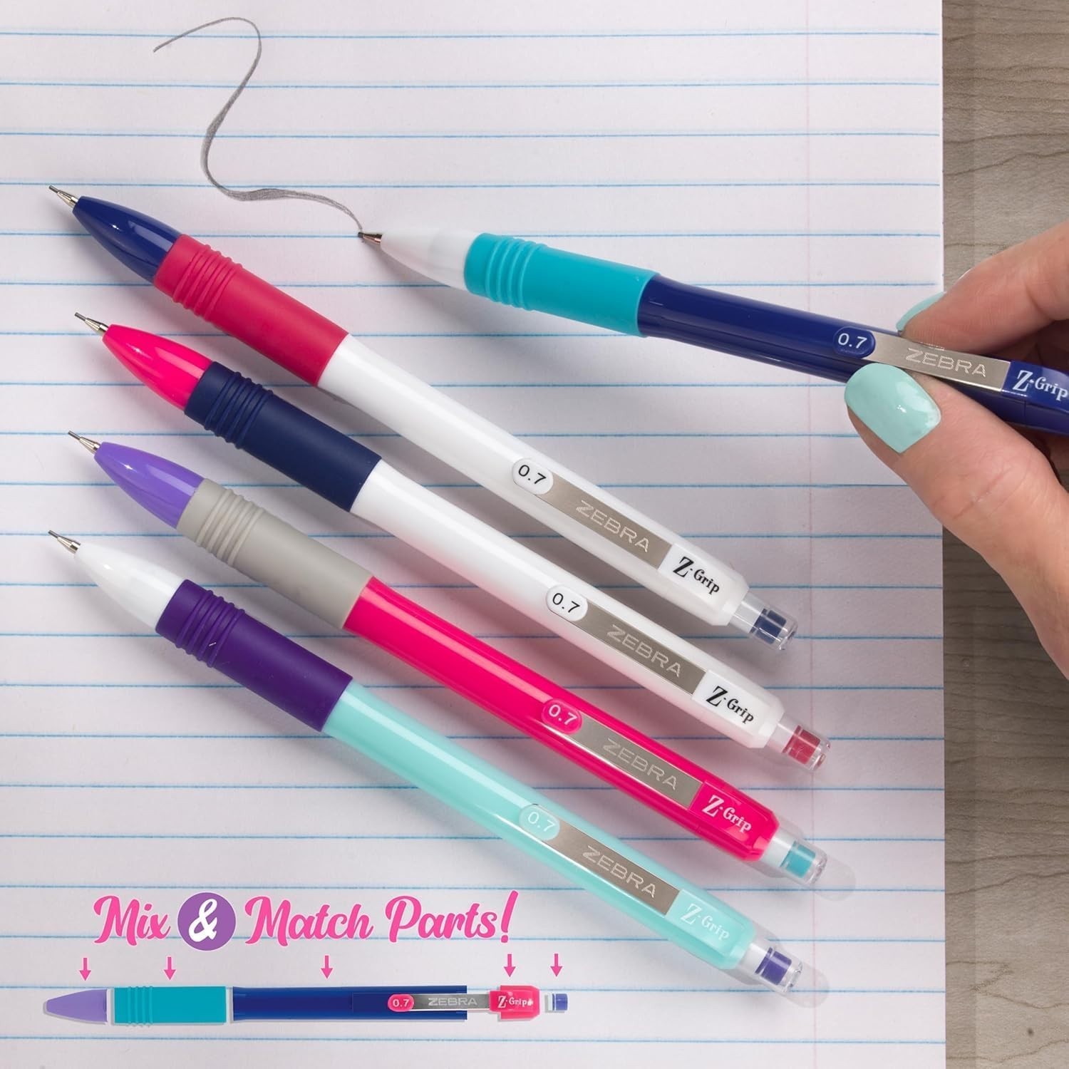 Mechanical Pencil Eraser Refills 0.7mm, White Soft Erasing Performance, 4-Pack