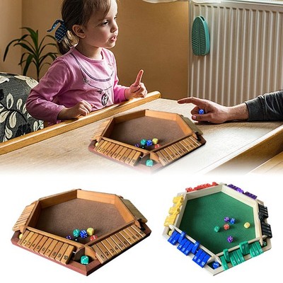 6Player Shut the Box Wooden Board Games Classic Dice Board Game Game Toy CW