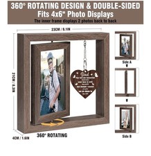 Memorial Gifts for Loss of Father,Rotating Wooden Picture Frame, Sympathy Gif...