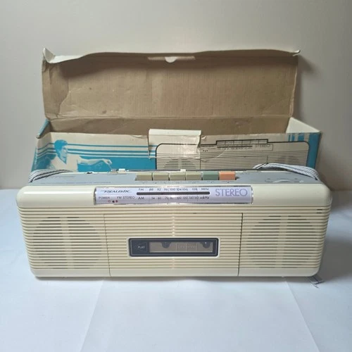 Realistic SCR-34 AM FM Stereo Radio Cassette Recorder Vintage Boombox
