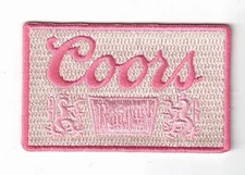 Coors Banquet Beer PINK Embroidered 3in Iron / Sew-On Patch