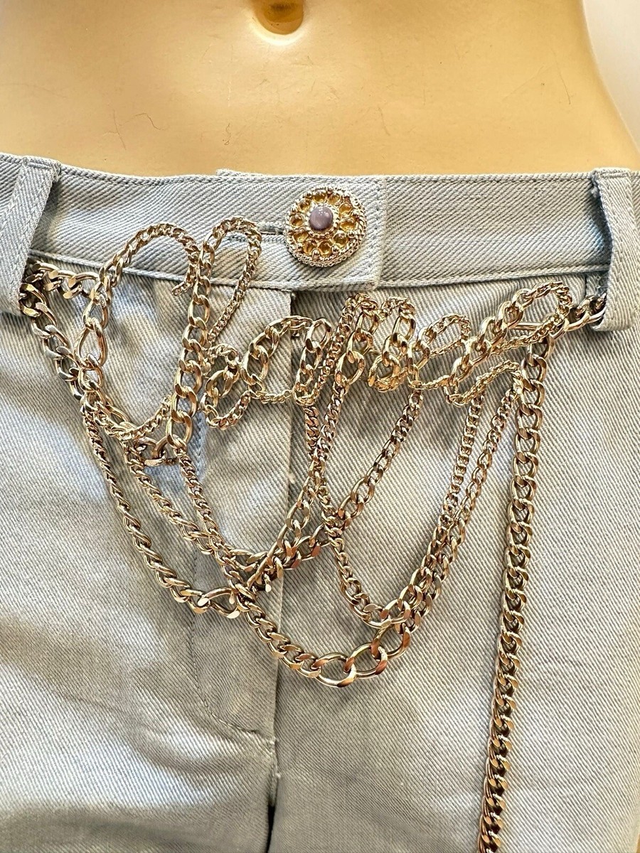 Chanel 11C Runway Light Blue Denim Crystal Flare Leg Jeans