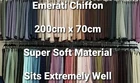 Dubai Premium Velvet Chiffon 200x70cm Maxi Hijab Scarves Headscarf Shawl Wrap