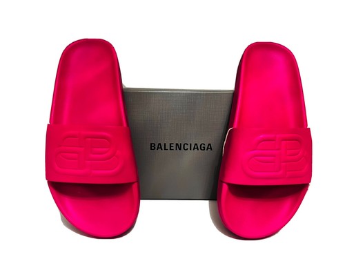 balenciaga slides hot pink