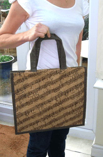 Jute Everyday Shopper - Music Gift - Music Themed Shopping Bag