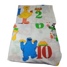 JP Stevens Vintage Sesame Street Twin Sheet Set Counting Big Bird Cookie Oscar