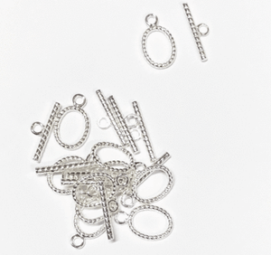10//100Sets Silver Plated Toggle Clasp Pattern Ring Round Clasps For Bracelets
