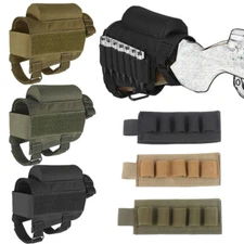 Adjustable Tactical Butt Stock Rifle Cheek Rest Pouch Bullet Holder Ammo Bag USA