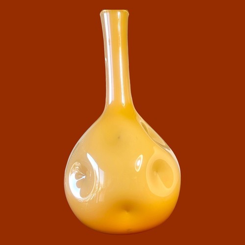 MCM/Italian Empoli/Butterscotch Cased Dimple Pinched Glass Liquor Decanter - Picture 4 of 23