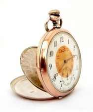 Pocket Watch STANDART Hand Winding Case Silver  Gold Plated 53mm 1910c Working