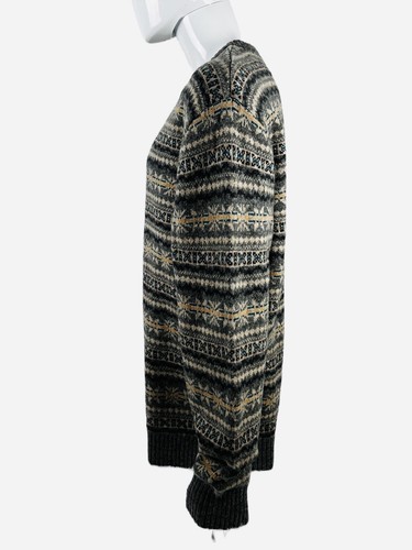 Jos A Bank Mens 2XL Sweater Lambswool Blend Crewneck Fair Isle Long Sleeve EUC - Picture 3 of 9