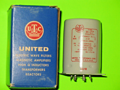 UTC - UNITED TRANSFORMER  CORP.  - CU18 AUDIO RARE VINTAGE  TYPE H-27  MIL-T-27A