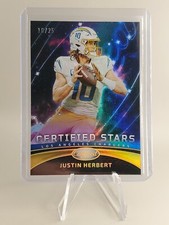Justin Herbert 2023 Panini Certified Stars GOLD PARALLEL #'d /25 LA Chargers