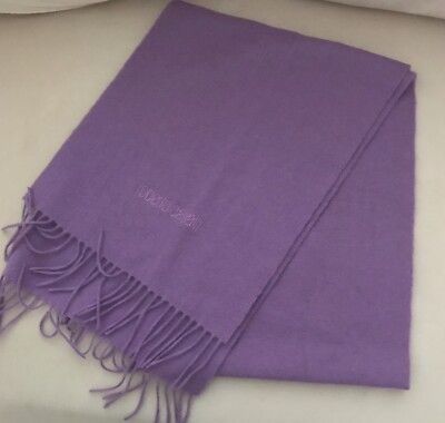 roberto cavalli purple wool scarf Fringe