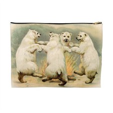 Dancing Polar Bears Custom Zip Makeup Bag Travel Organizer