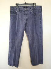 Vintage Levis 501 Black Denim Jeans 40 X 27.5 Button Fly