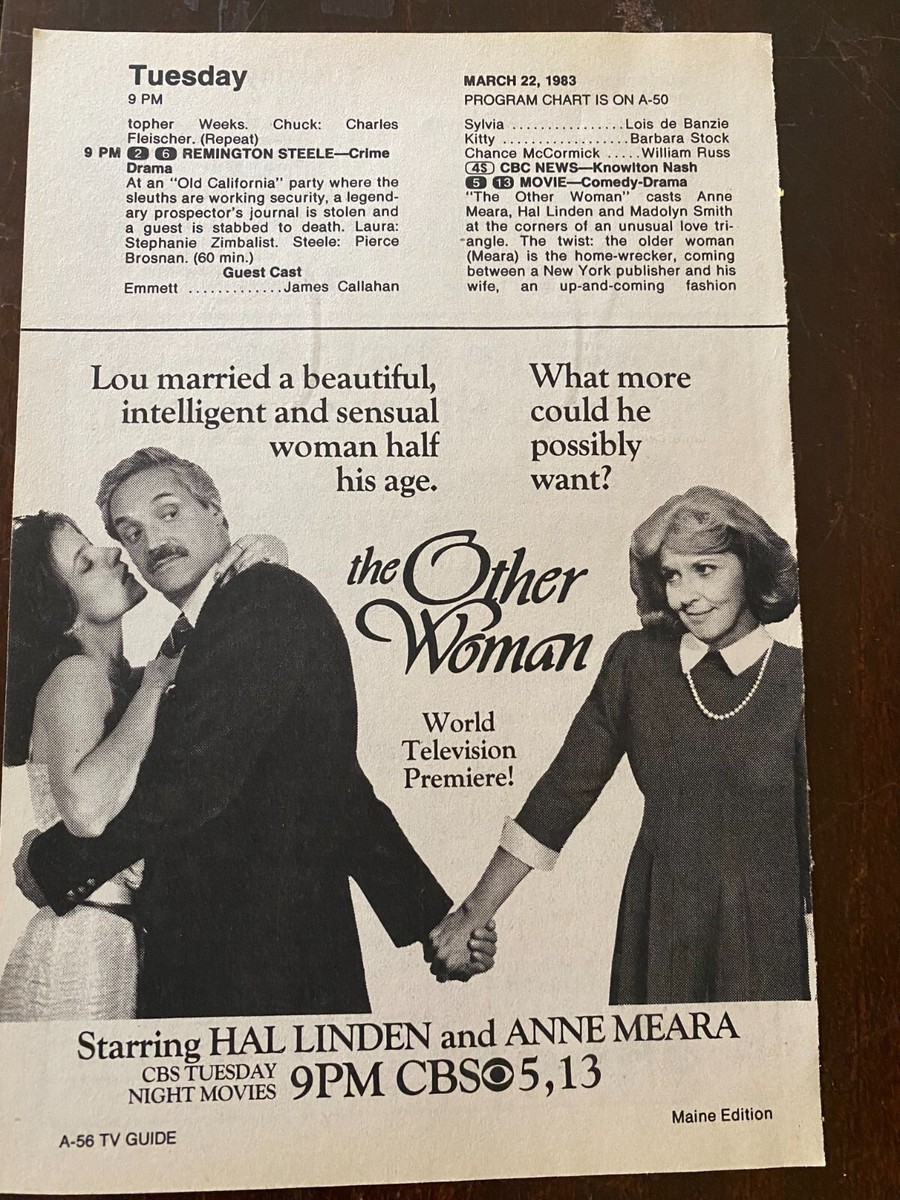 The Other Woman, Hal Linden, Anne Meara, Vintage TV Guide Ad