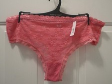 ASHLEY STEWART FLORAL LACE PINK NECTAR THONG PANTIES NEW
