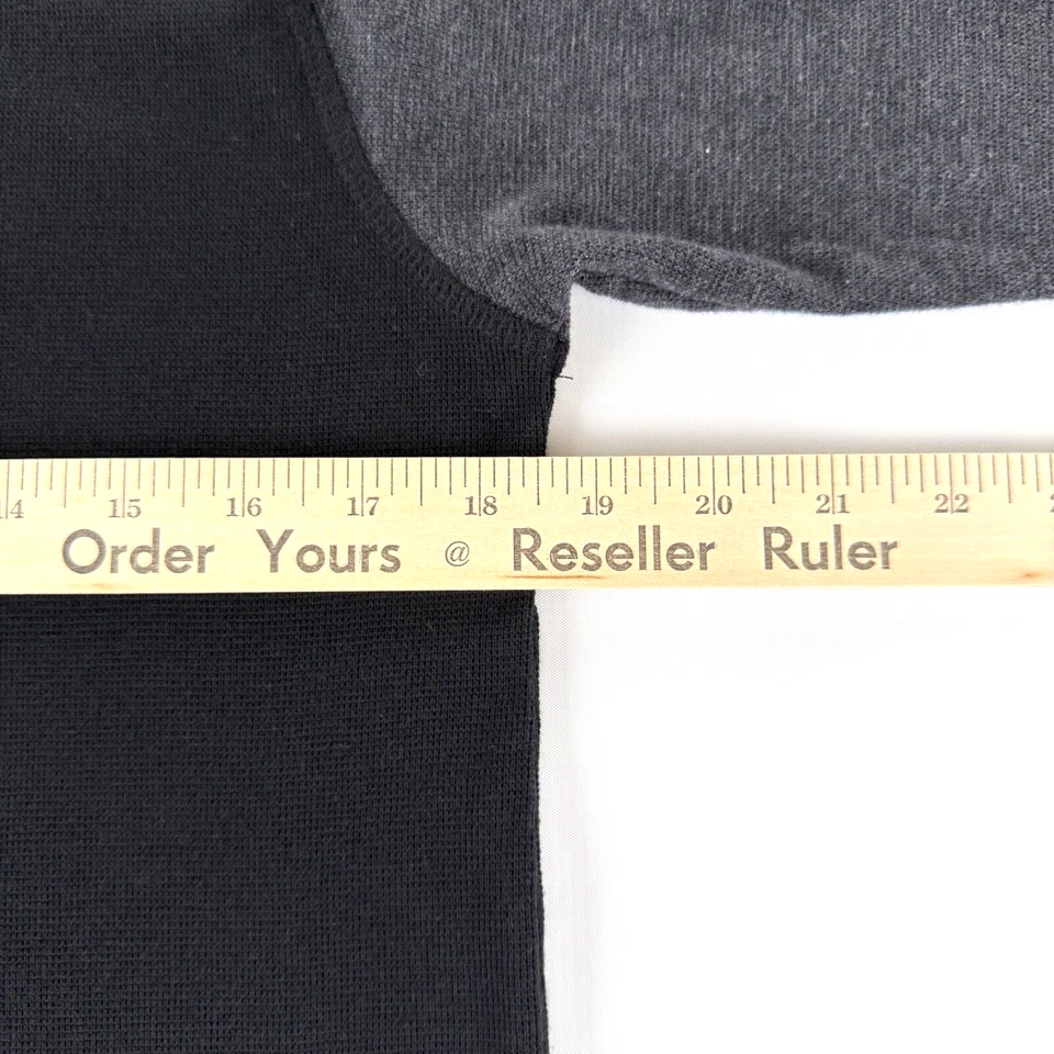 Pierre Cardin Sweater Mens Small Black Gray Raglan Pullover Knit Sweatshirt Mens - Image 4 of 4