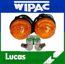 LAND ROVER SERIES 2 & 3 FRONT & REAR INDICATOR LAMPS WIPAC - WITH LUCAS BULBS