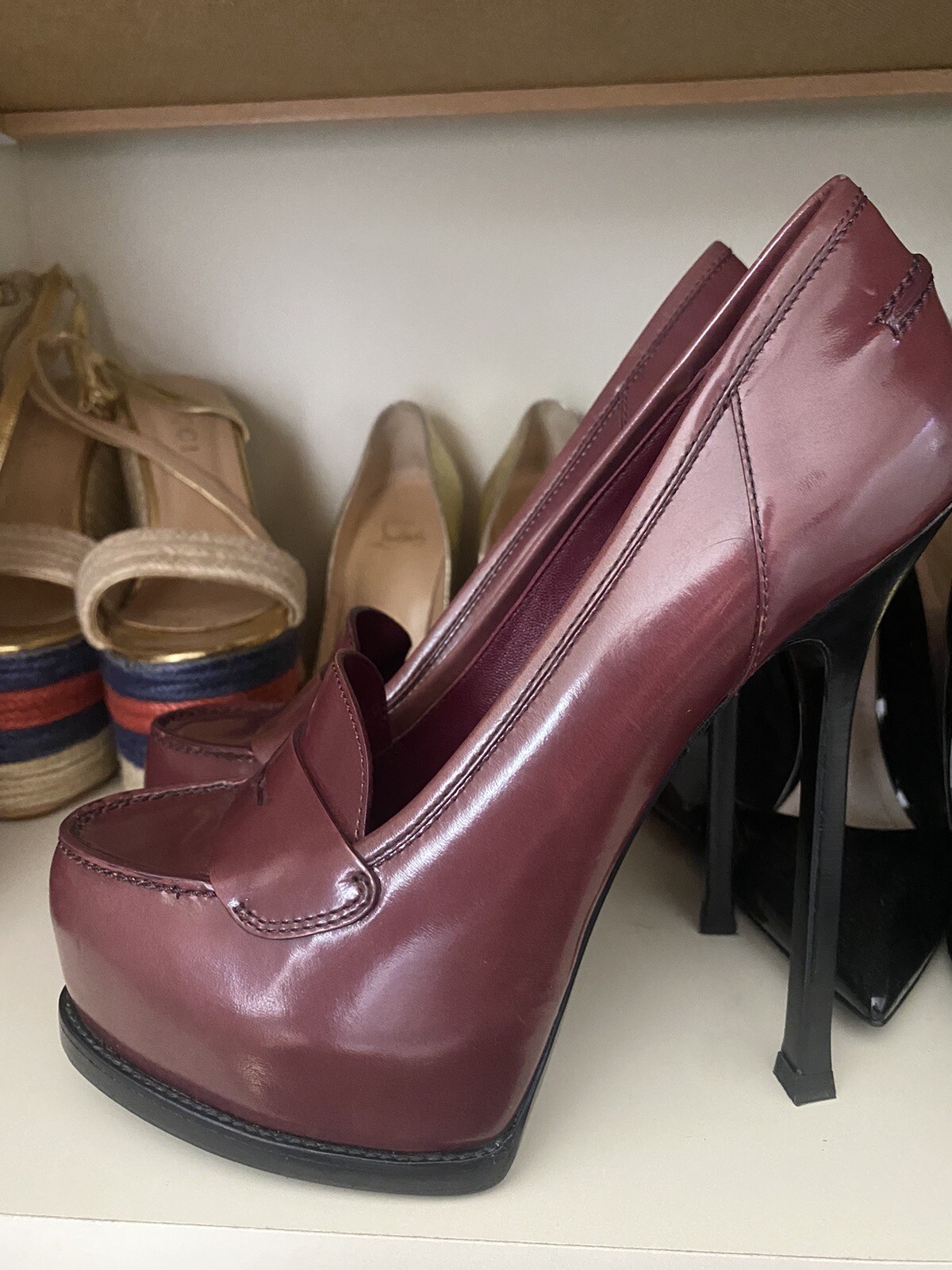 MOCASSINO DONNA STILE Y2K YVES SAINT LAURENT TRIBTOO BORGOGNA PENNY POMPE US 9 39