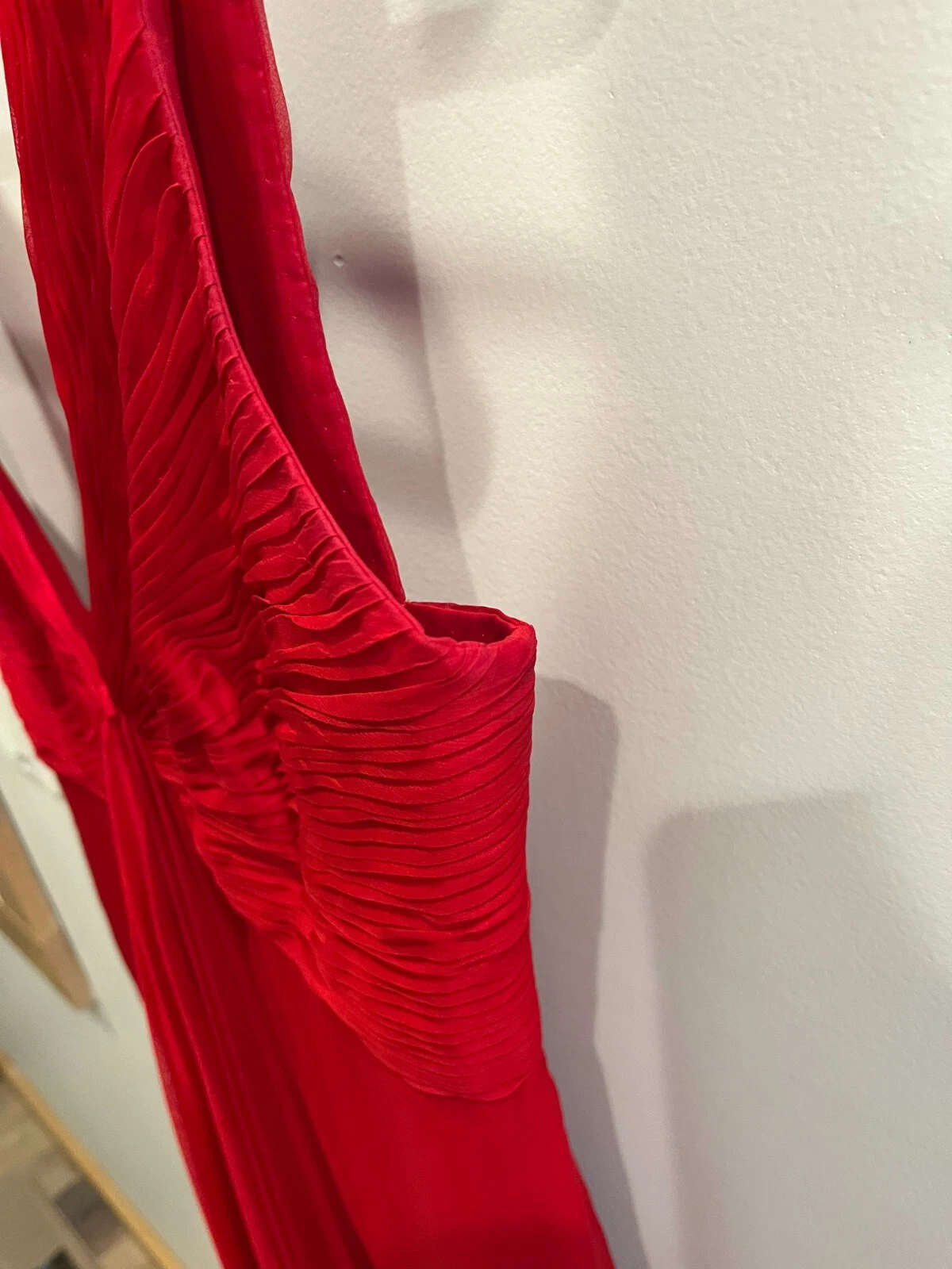 Abito da sera donna rosso Valentino in seta plissettato taglia 42 US 8