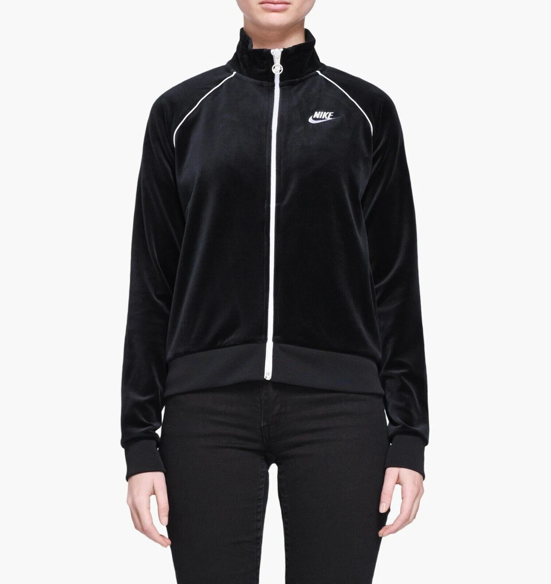 Nike black sales velour tracksuit