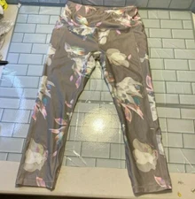 RBX Women Size Small Gray Athletic Compression Capri Running Yoga Pants 24" 20"