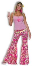 Flower Power Bell Bottom Pants 60's Hippie Halloween Adult Costume Accessory