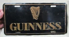 Vintage Embossed Aluminum Guinness Beer License Plate Sign