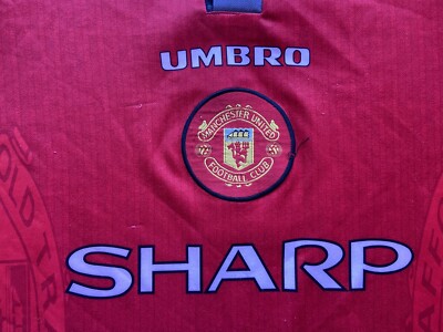 MANCHESTER UNITED 1996 1998 HOME SHIRT JERSEY UMBRO sz L MEN #7