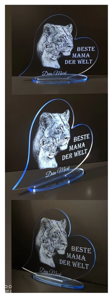 Geschenk zum Muttertag Muttertags Geschenk Beste Mama personalisiert Acryl Herz - Bild 4 von 4