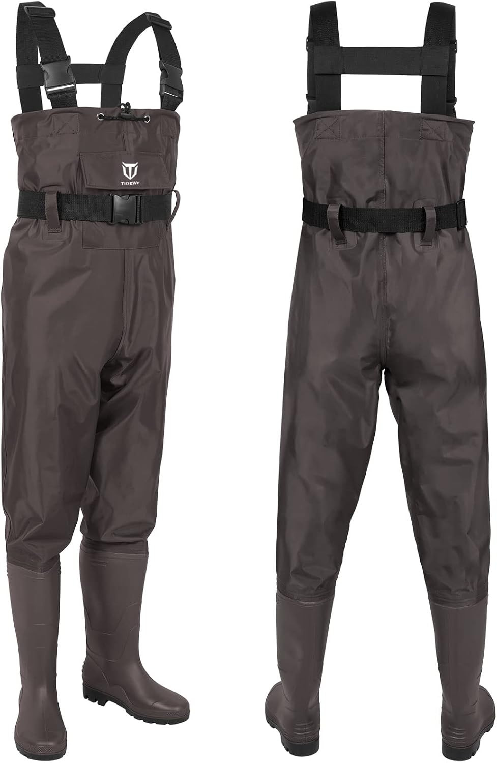 Bootfoot Chest Wader, 2-Ply Nylon/Pvc Waterproof Fishing Hunting Waders with Boo