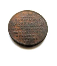 1833 ROBINSONS JONES & CO. MILITARY, NAVEL, SPORTING BUTTONS HARD TIMES TOKEN