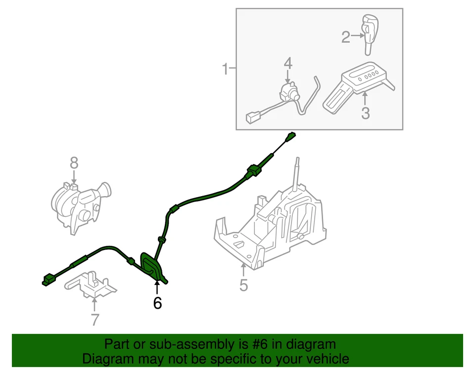Cable de control de cambio genuino Ford 2005-2007 6F9Z-7E395-C Foto 2 de 3