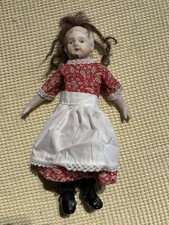 Antique Bisque Doll Cloth Body Painted Face Vintage Doll As Is