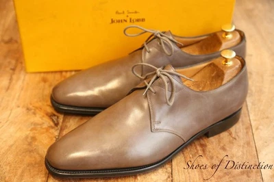 Chaussures derby en cuir gris John Lobb Willoughby pour hommes UK 11 E US 12 - Photo 1/4