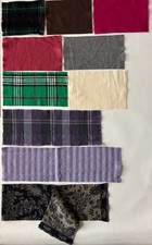 10 Pieces Felted 100 Wool Fabric from Scarves-Assorted Colors- size in pictures
