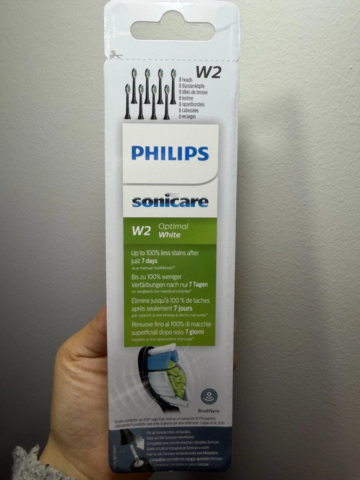 8 paquetes negros W2 para cabezales de cepillo de dientes Philips Sonicare DiamondClean Foto 2 de 4