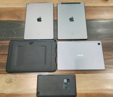 Lot of 5 Tablets including Apple Ipad Samsung Tablets and lenovo