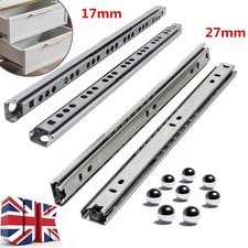 Ball Bearing Cabinet 17mm 27mm Grooved Drawer Runners Draw Slides Guilds Guides