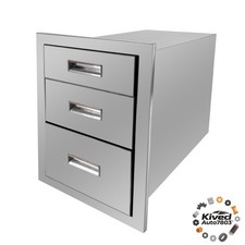Outdoor Kitchen Drawer Stainless Steel Flush Mount Triple 14" x 20.3" x 23"