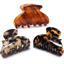 Womens Hair Clips Medium Claw Clips Tortoise Hair Jaw Clips Celluloid Hair Cl...