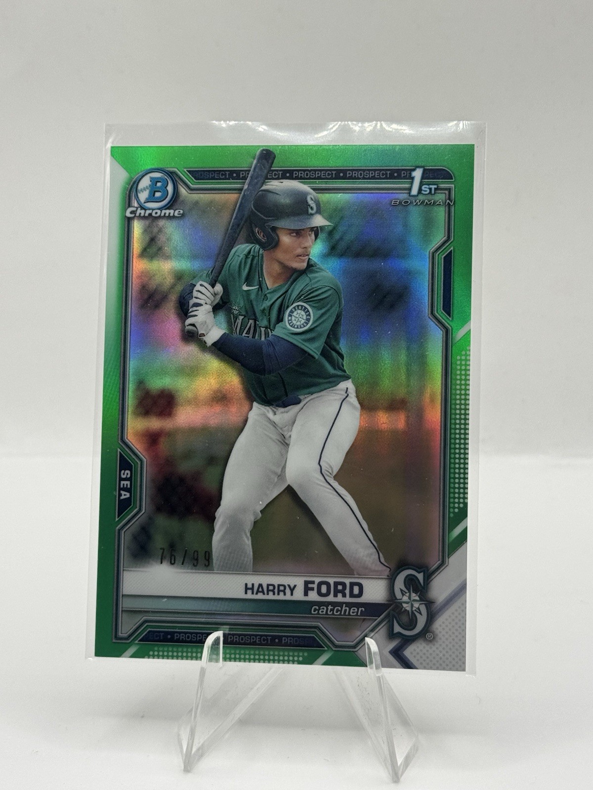 2021 Bowman Draft - Chrome Harry Ford #BDC-1 Green Refractor 76 /99 (RC)