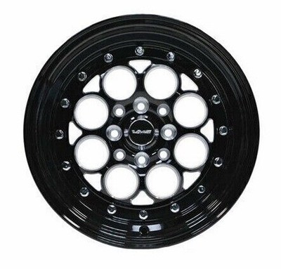 VMS Racing Revolver Nero Lip Chrome Rivets Ruota Cerchio 15x8 4X100 +20 ...