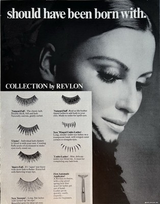 1970 False Eyelash Collection by Revlon Original Vintage Advertisement Print Ad