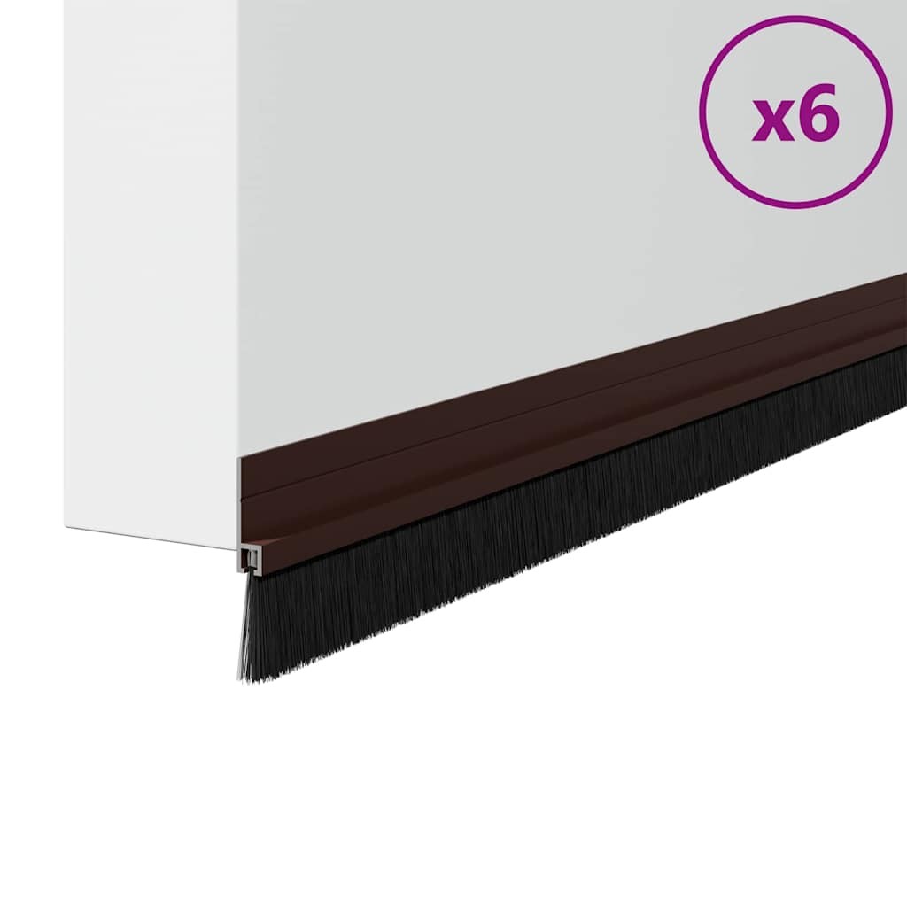 Spazzole Sottoporta Autoadesive 6 pz Marrone 100cm - Parafreddo Casa - 3