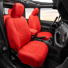 Red Custom Faux Leather Gladiator Seat Covers for Jeep JT 2020-2025